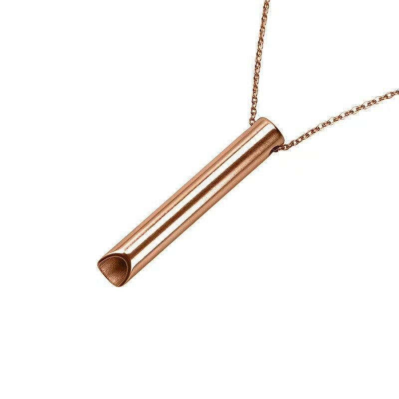 Men's Titanium Steel Cylindrical Whistle Fashion Sweater Necklaces