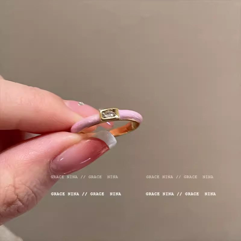 Zirconium Female Design Open Adjustable Index Finger Temperament Rings