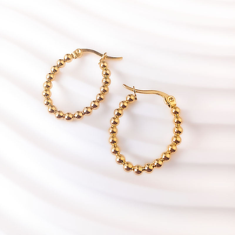 Steel Beads Affordable Luxury Style Geometric Ear Clip Titanium No Stud Earrings