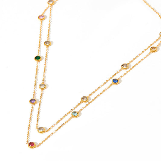 Women's Simple Elegant Mini Fine Series Zircon Necklaces