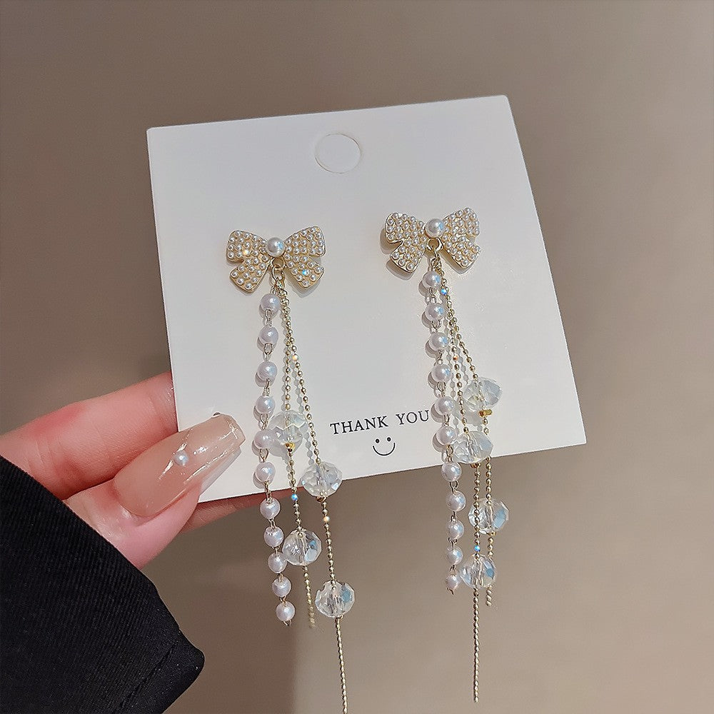 Needle Elegant Tassel Advanced Simple Thin Earrings