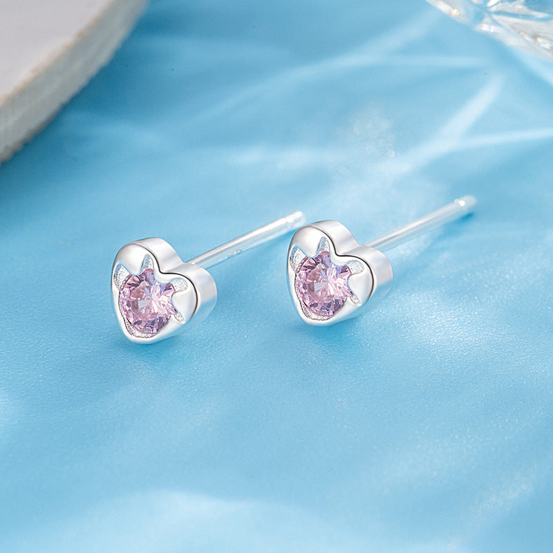 Colorful Heart-shaped Zircon Female Bone Nail Rings
