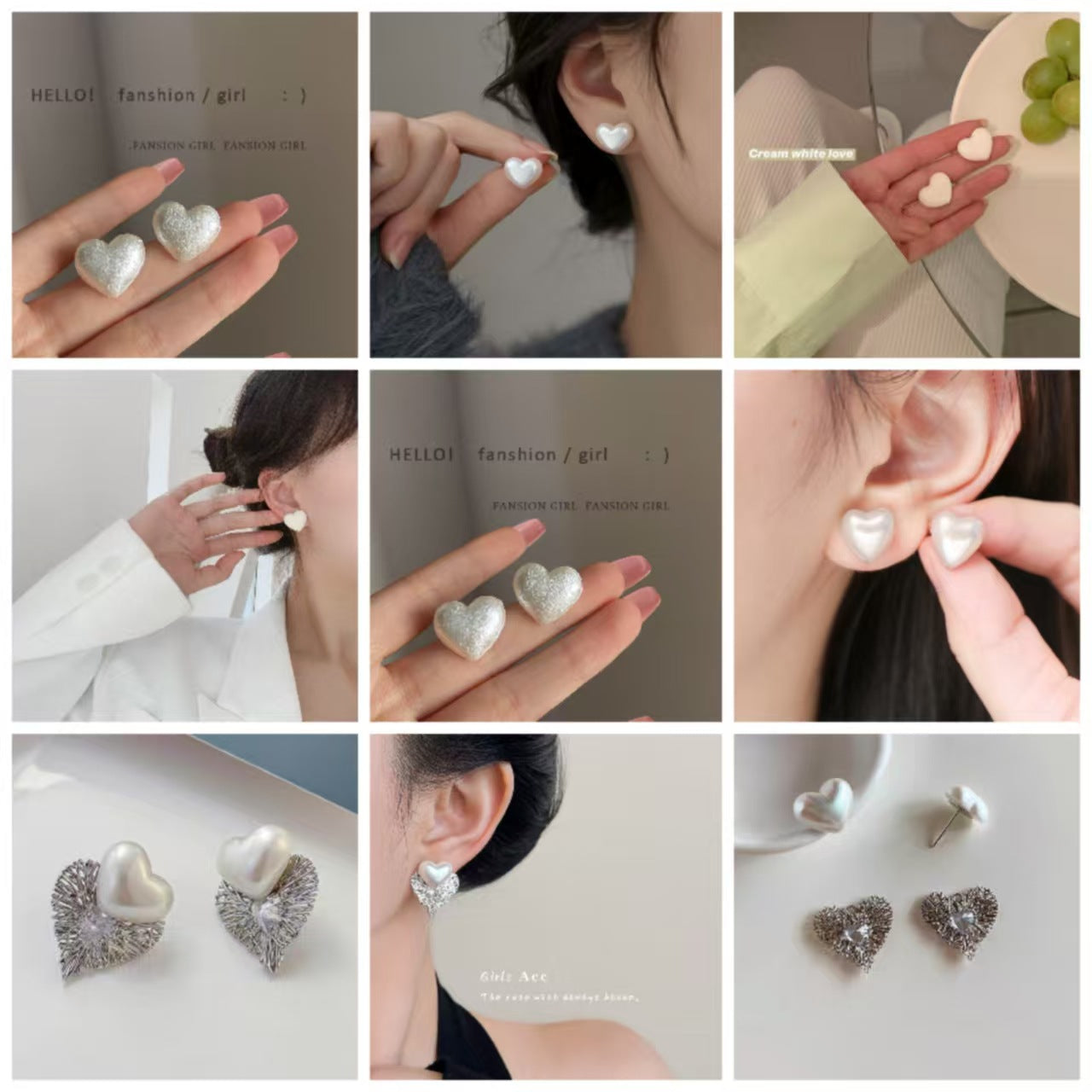 White Square Stylish Simple Versatile Temperament Earrings