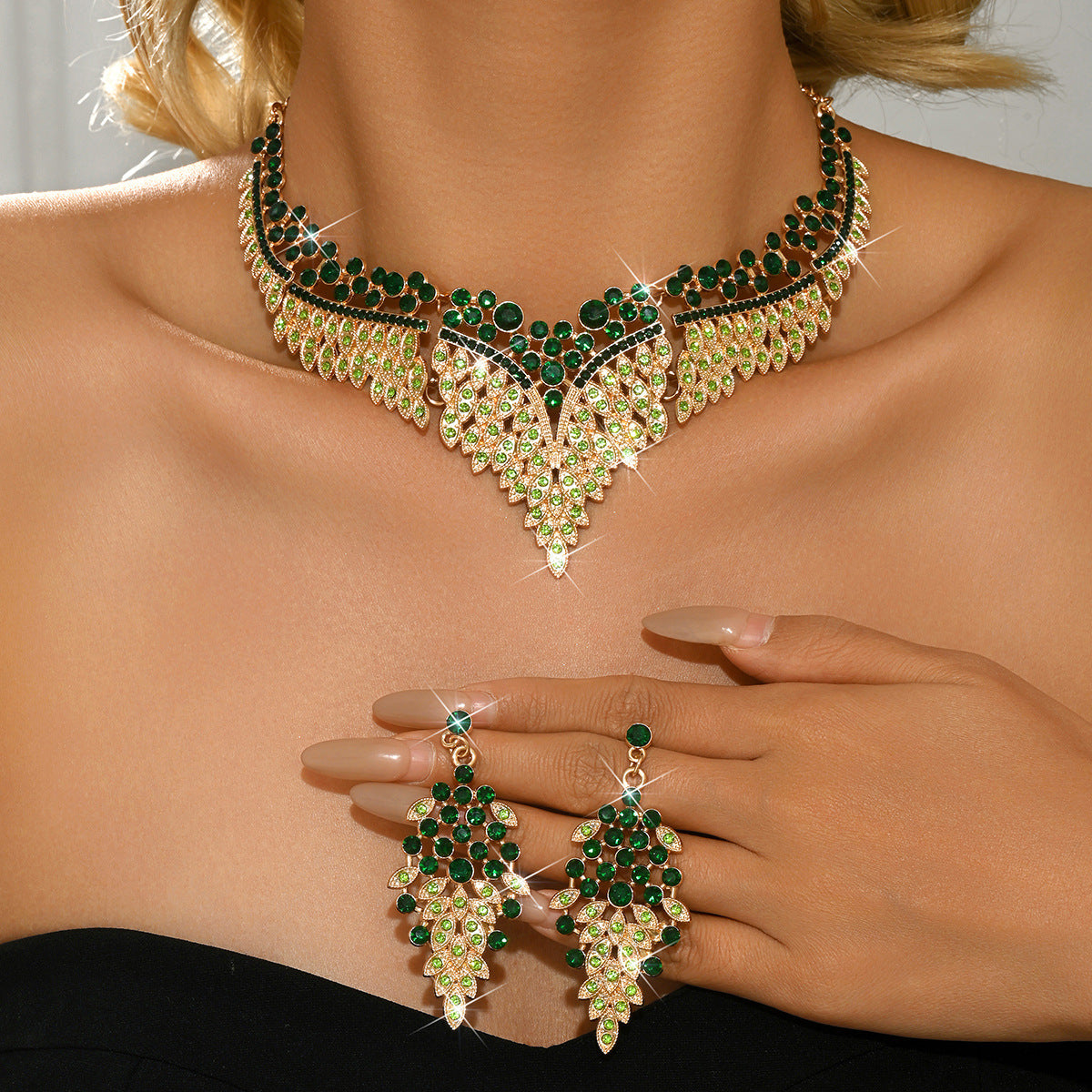 Women's Suite High Profile Retro Exquisite Design Banquet Dress Jewelry Set