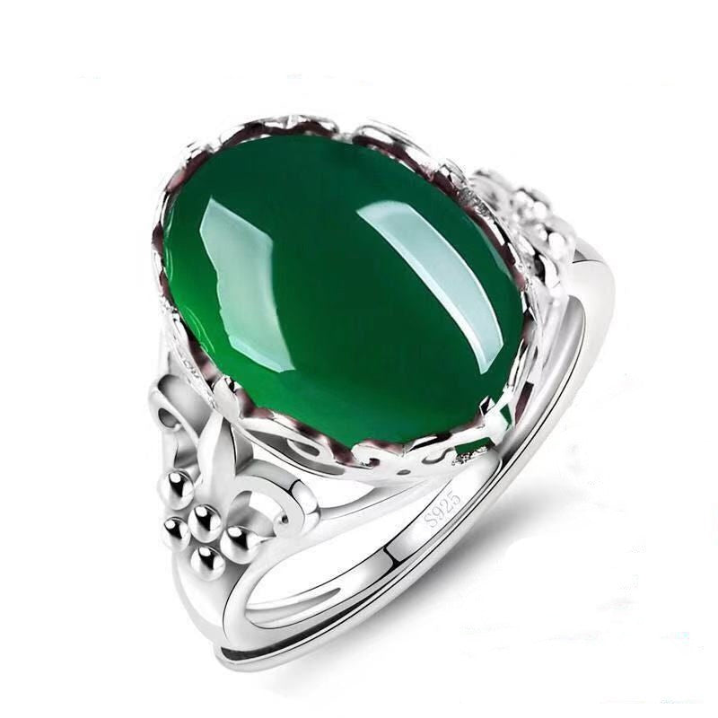 Women's Open Crown Diamond Hollow Pattern Adjustable Ethnic Rings