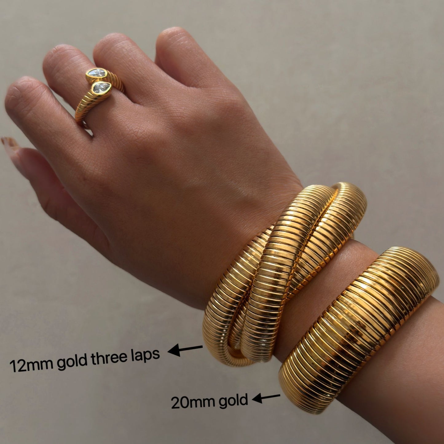 Plated Titanium Steel Vintage Elastic Gypsy Bracelet