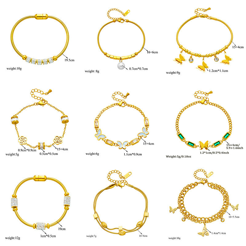 Design Light Luxury Temperament Gold-plated Butterfly Bracelets