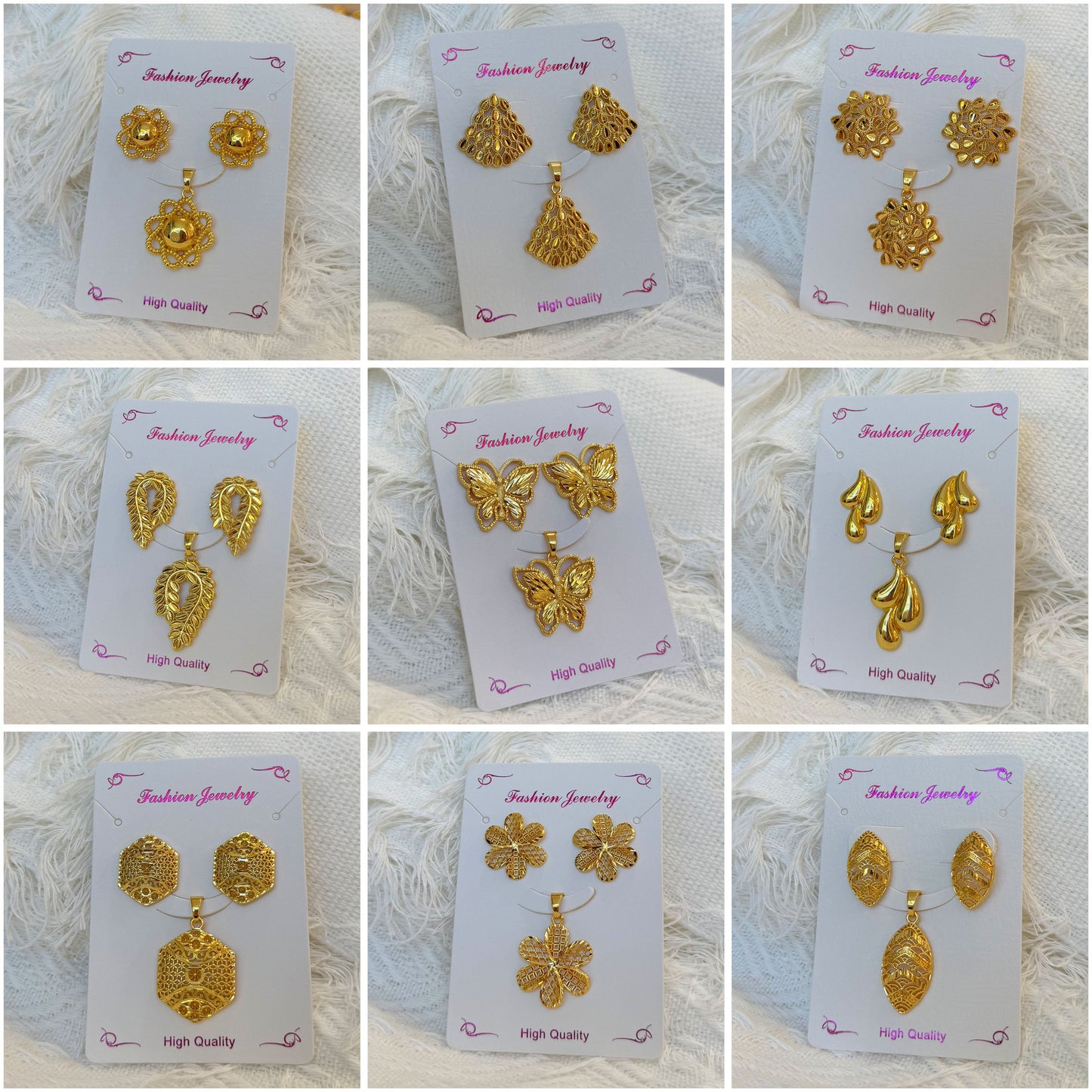 Niche Design Mild Luxury Retro Golden Versatile Jewelry Set