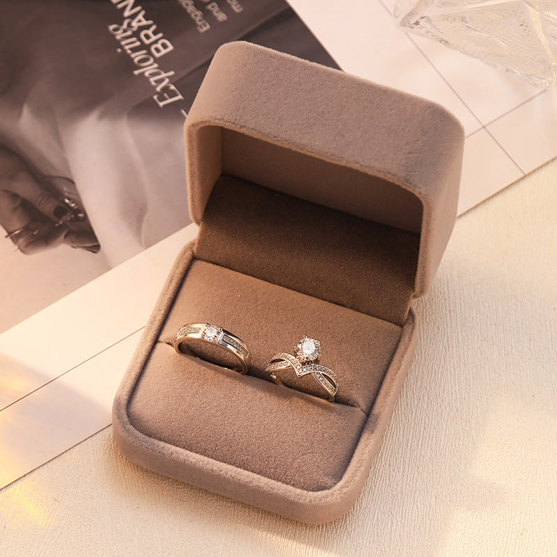 Karat Diamond Wedding Couple Ceremony Props Adjustable Rings