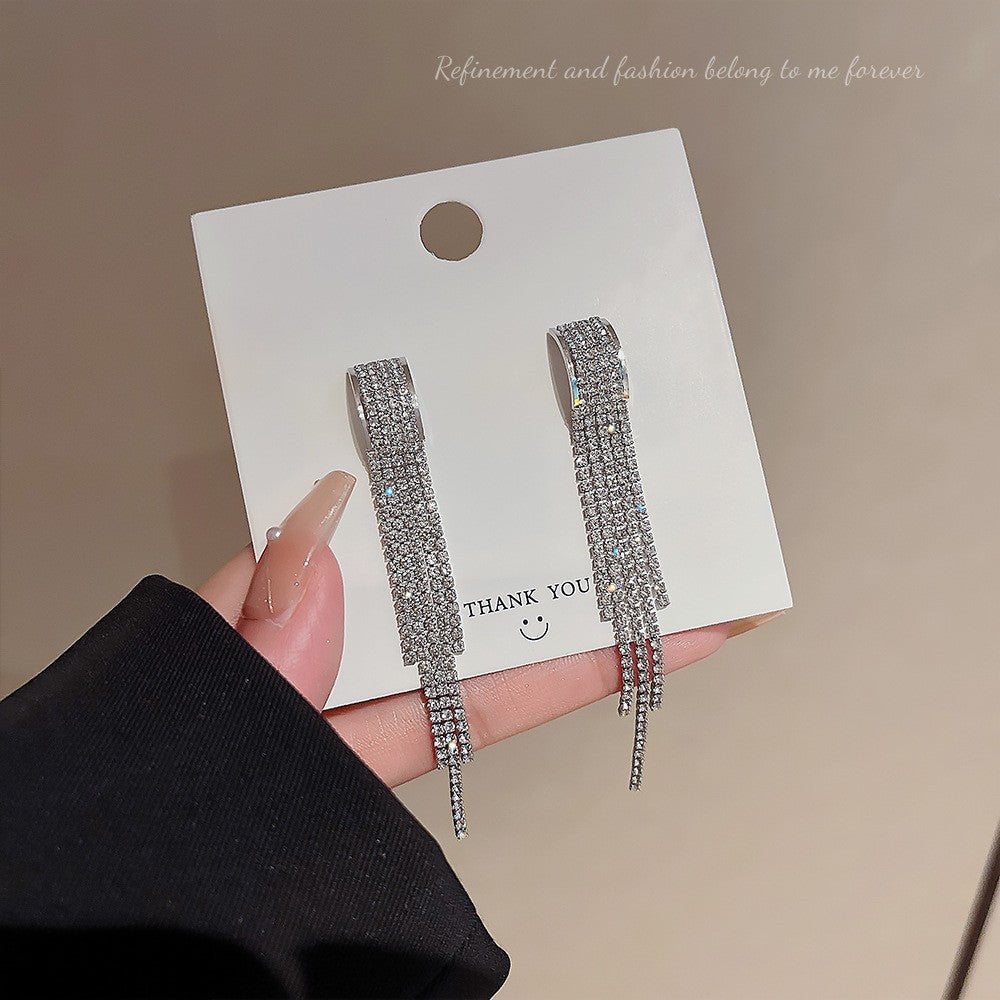 Needle Elegant Tassel Advanced Simple Thin Earrings