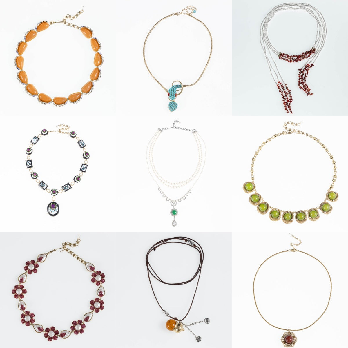 Women's Western Temperament Niche Design Collection Glass Necklaces