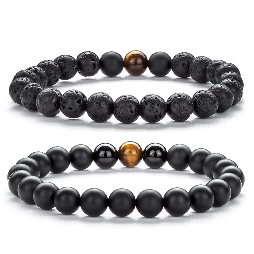 Tigereye Volcanic Rock Bead Couple Girlfriends Bracelets