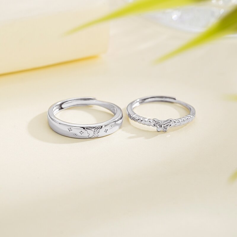 Butterfly Couple Pair Fashionable Temperamental High-grade Fashion Rings