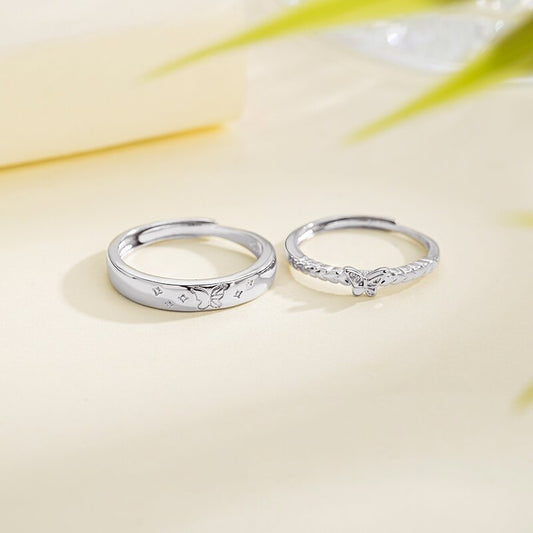 Butterfly Couple Pair Fashionable Temperamental High-grade Fashion Rings