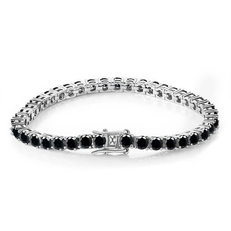 Women's Sier Inlay Tennis Full Hip Bracelets