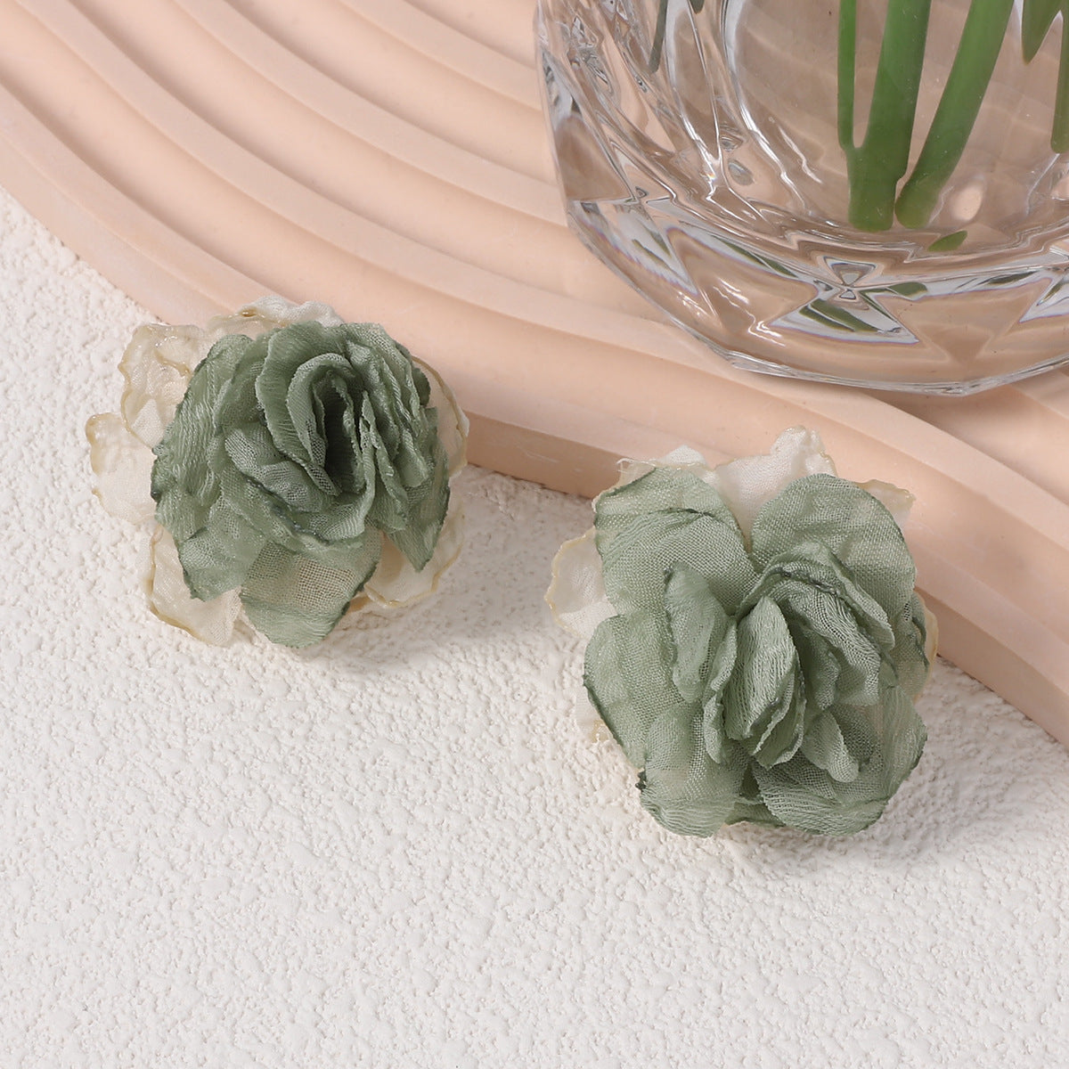 Korean Niche Design Artificial Flower Cloth Earrings