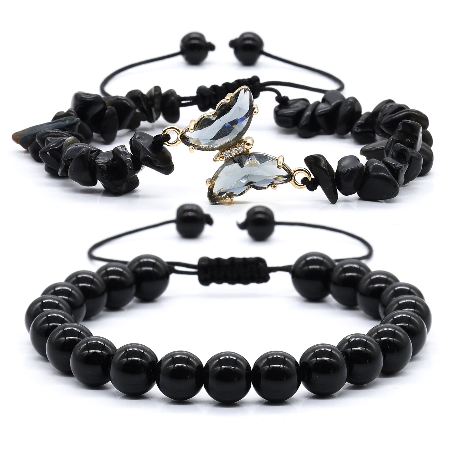 Irregular Gravel Crystal Hand-woven Clear Glass Bracelets