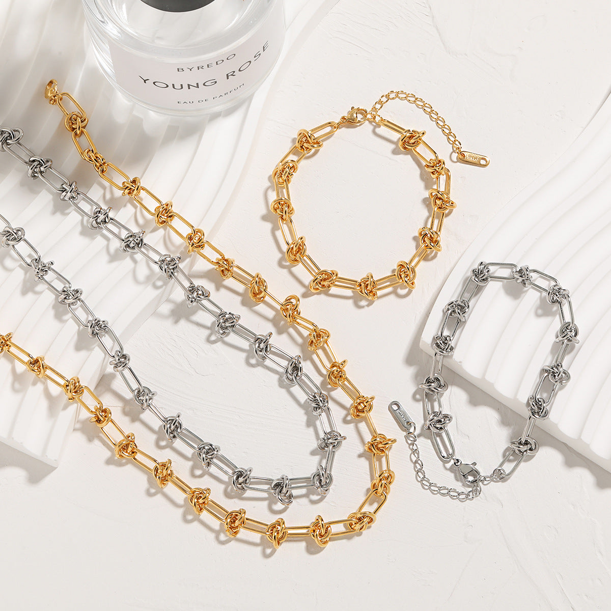Women's Street Fashion Punk Thorn Knot Chain Jewelry Set
