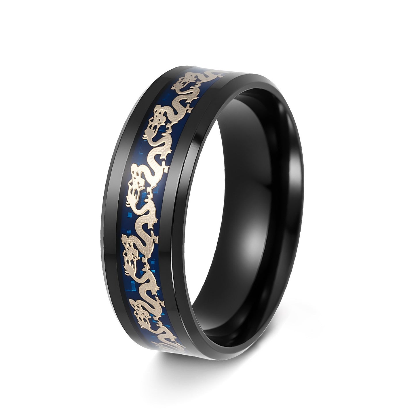 Retro High-grade Double Beveled Blue Bottom Ring