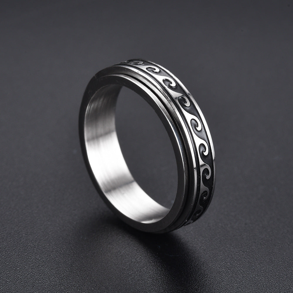 Personality Rotating Decompression Stainless Steel Corrosion Smear Oil Ring