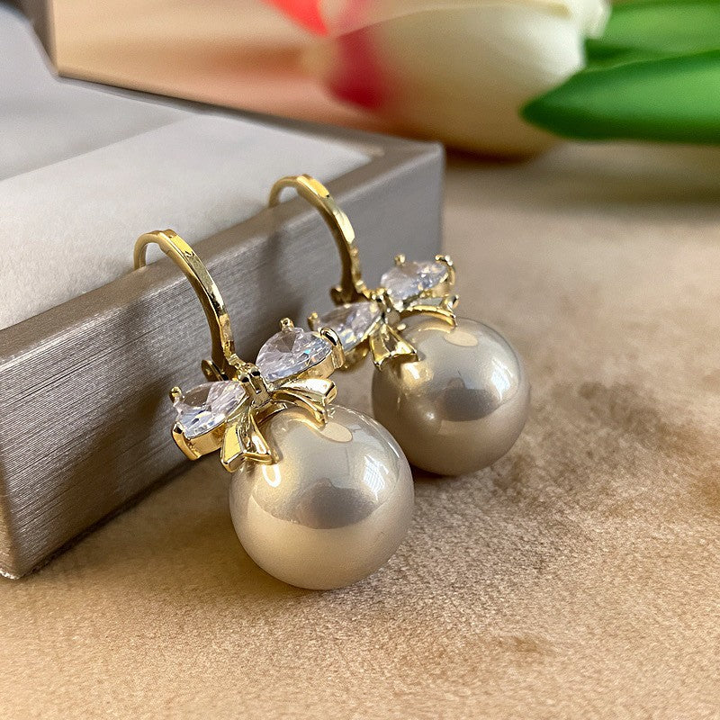 Women's Luxury Letter Tassel Front Rear Pearl Earrings