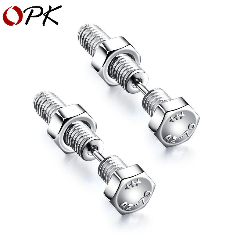 Men's Source Fashion Personality Screw Nut Street Trendy Earrings