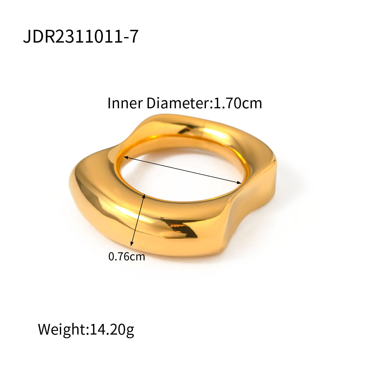 Gold Stainless Steel Glossy Fashionable Advanced Rings