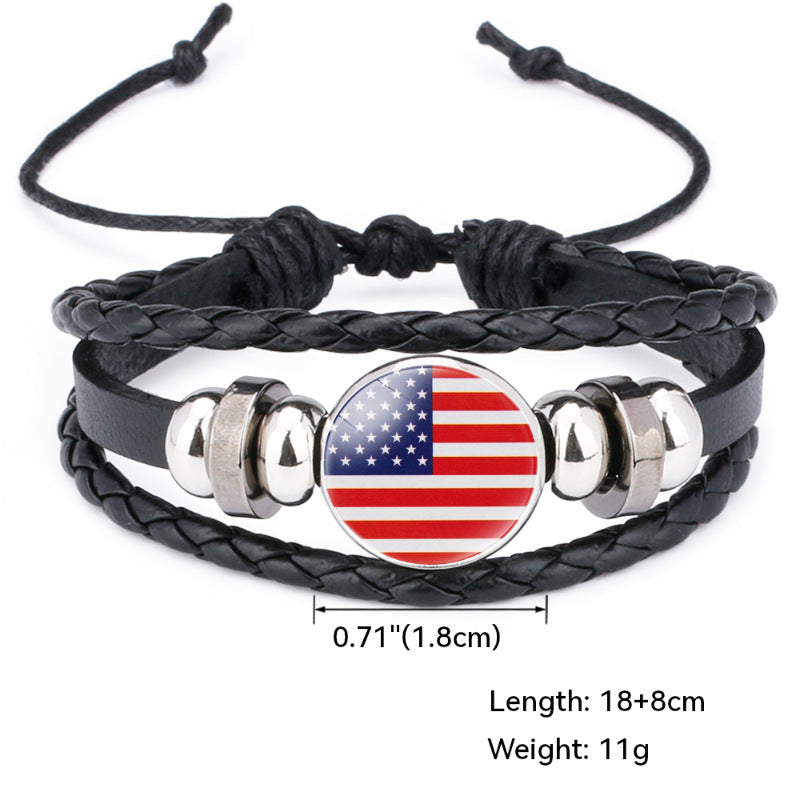 Flag Time Stone Cattle Leather Accessories Bracelets