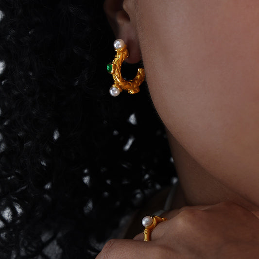Cube Sugar Niche Temperament Versatile Fashion Inlaid Glass Stone Artificial Rings