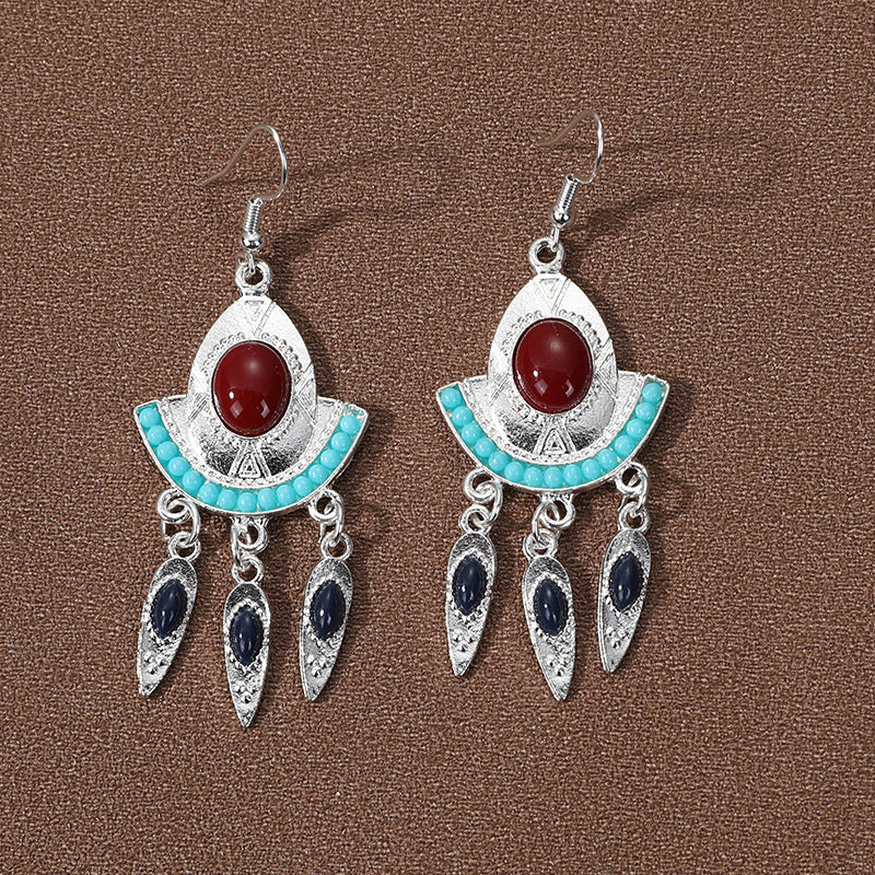 Sier Family Minority Ethnic Style Tourist Attractions Earrings