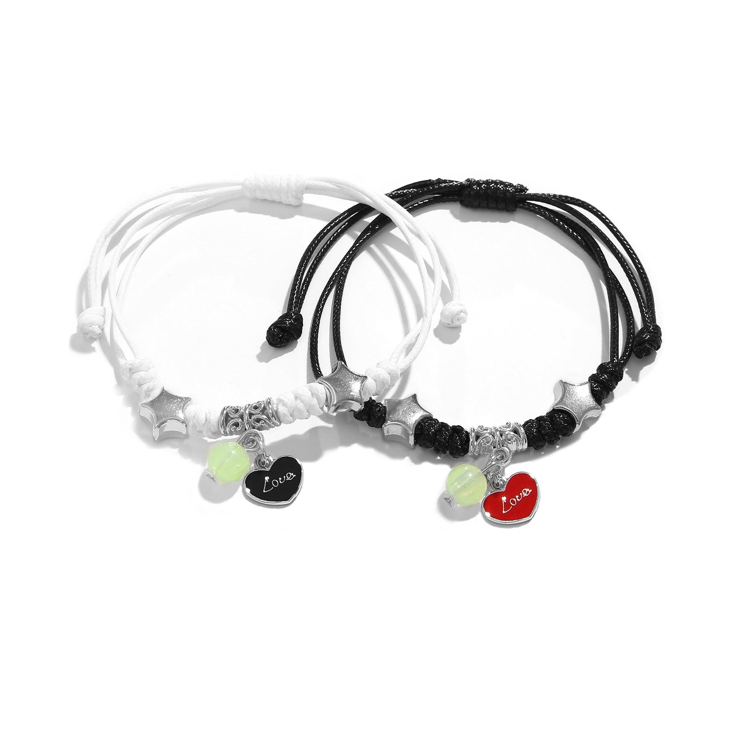 Women's & Men's One Pair Of Lovers Woven Magnet Bracelets