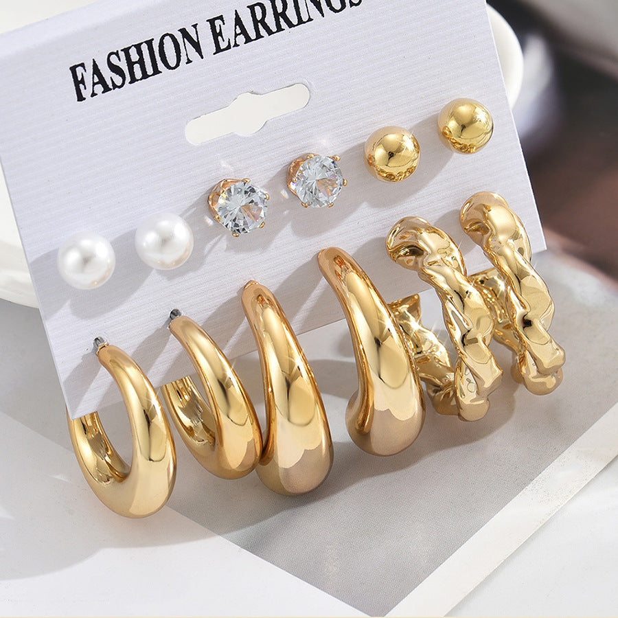 Women's Set Water Drop Shaped Irregular Retro Earrings