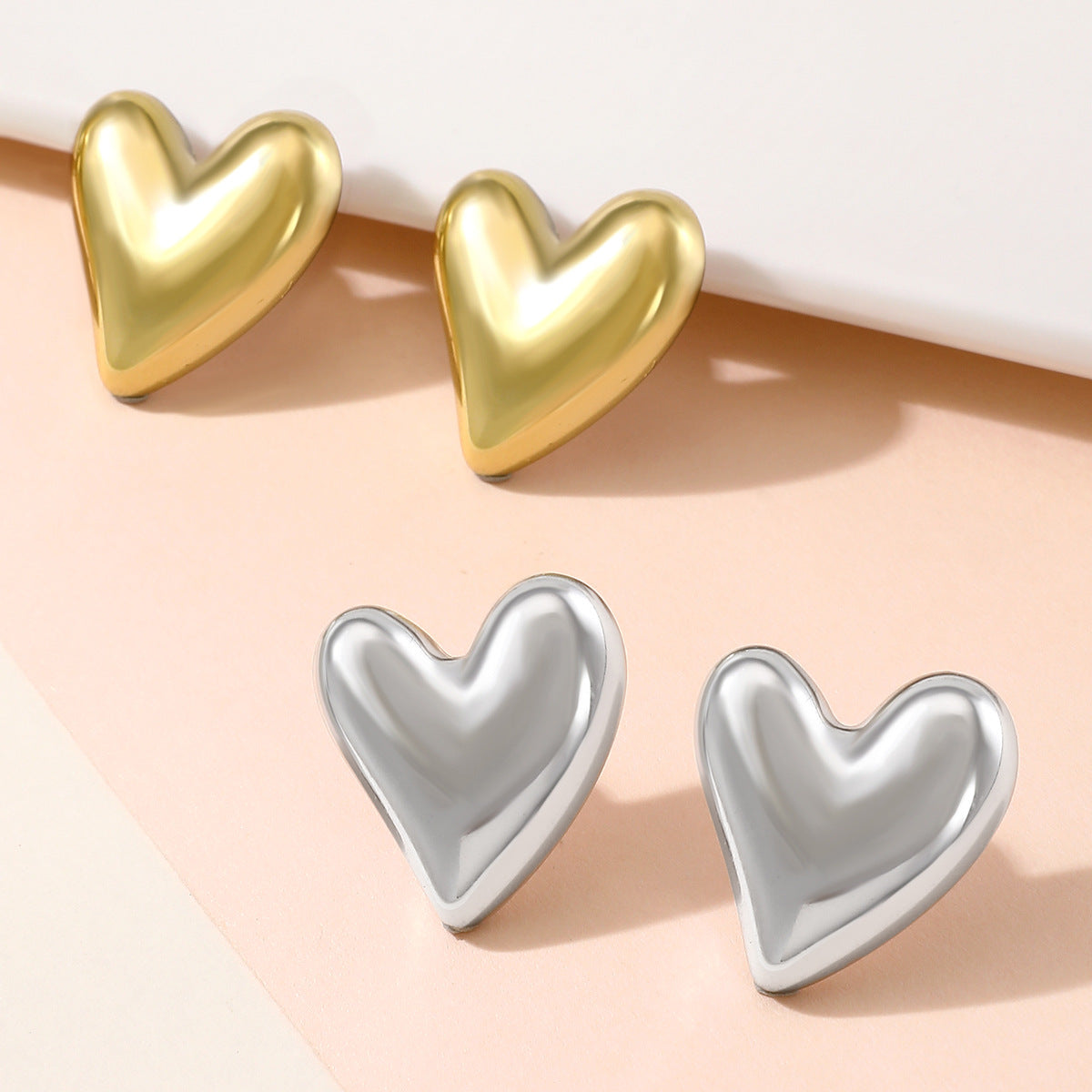 Love Heart Fashion Simple Design Peach Retro Earrings