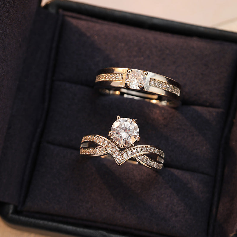 Karat Diamond Wedding Couple Ceremony Props Adjustable Rings