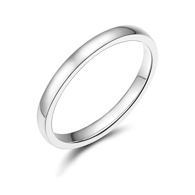 Glossy Titanium Steel Wedding Couple Engagement Stainless Ring