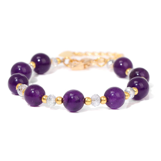 Women's Natural Stone Beads Simple Lobster Buckle Bracelet