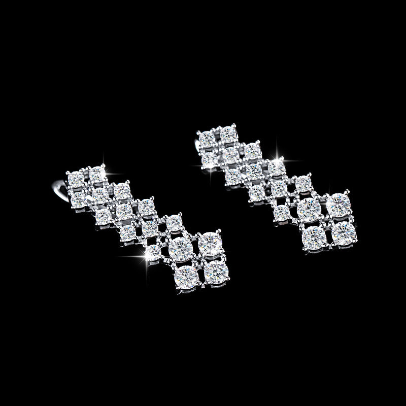Fashion Comfortable Casual Graceful Diamond Moissanite Earrings