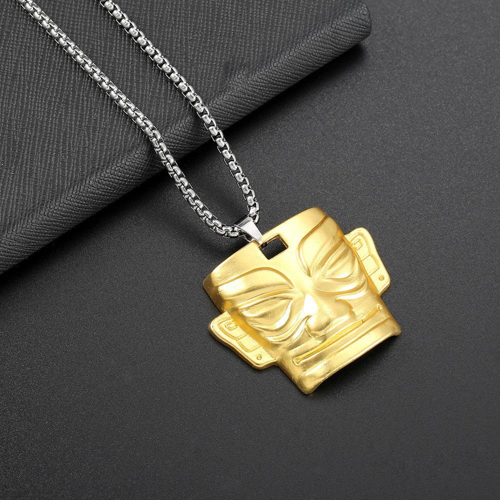 Retro Mask Titanium Steel Street Cool Necklaces