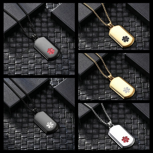 First Aid Dog Tag Male Snake Pendants