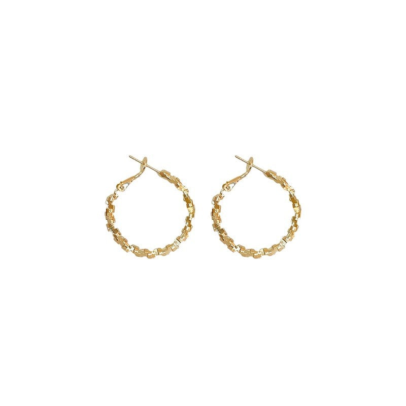 Sier Round Female Light Luxury Minority Earrings