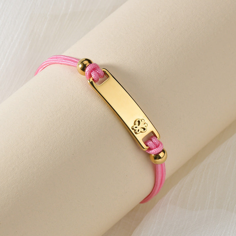 Colorful Ropes Curved Card Lettering Personalized Bracelets