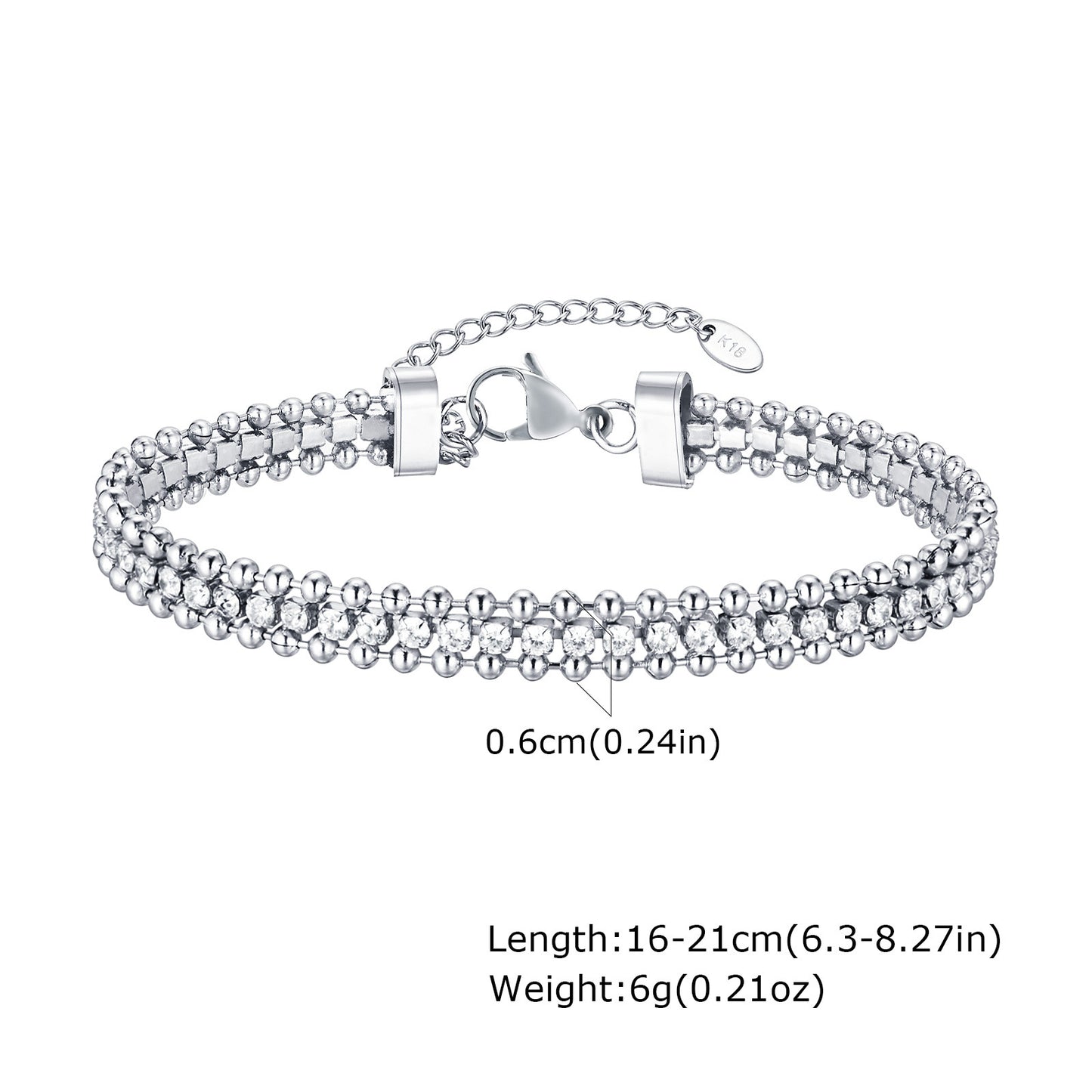 Stainless Steel Chain Zircon Female Gold Bracelets