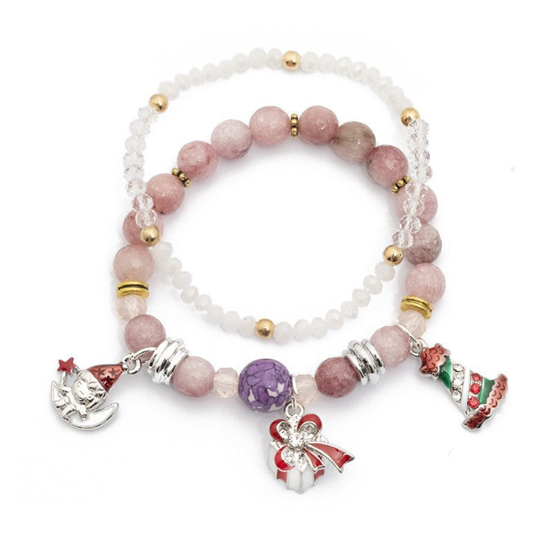 Tree Elderly Snowman Elk Snowflake Bell Bracelets