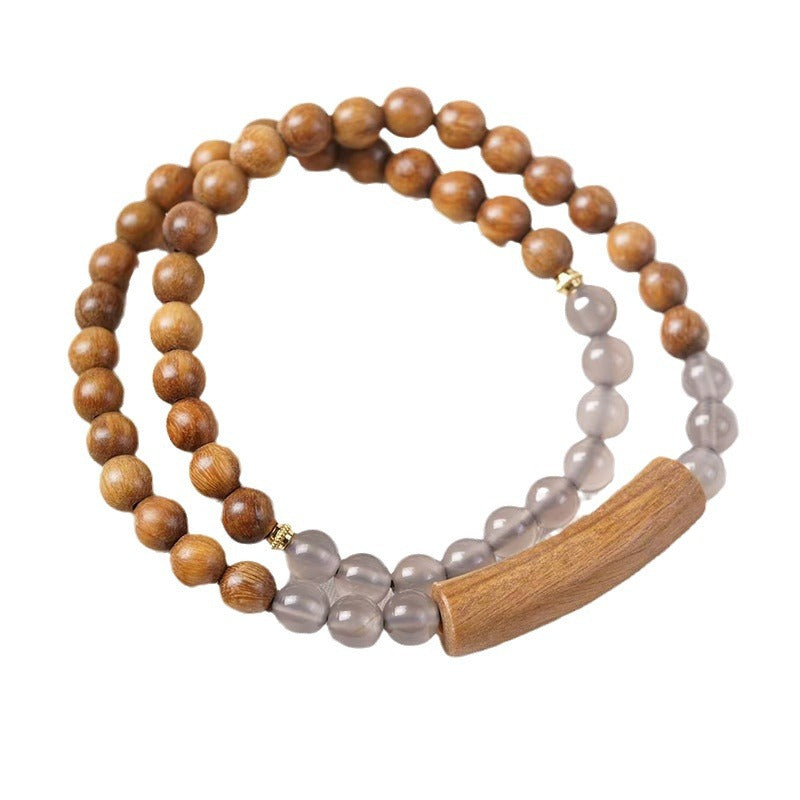 Women's & Men's Green Sandalwood Size Simple Style Decorative Bracelets