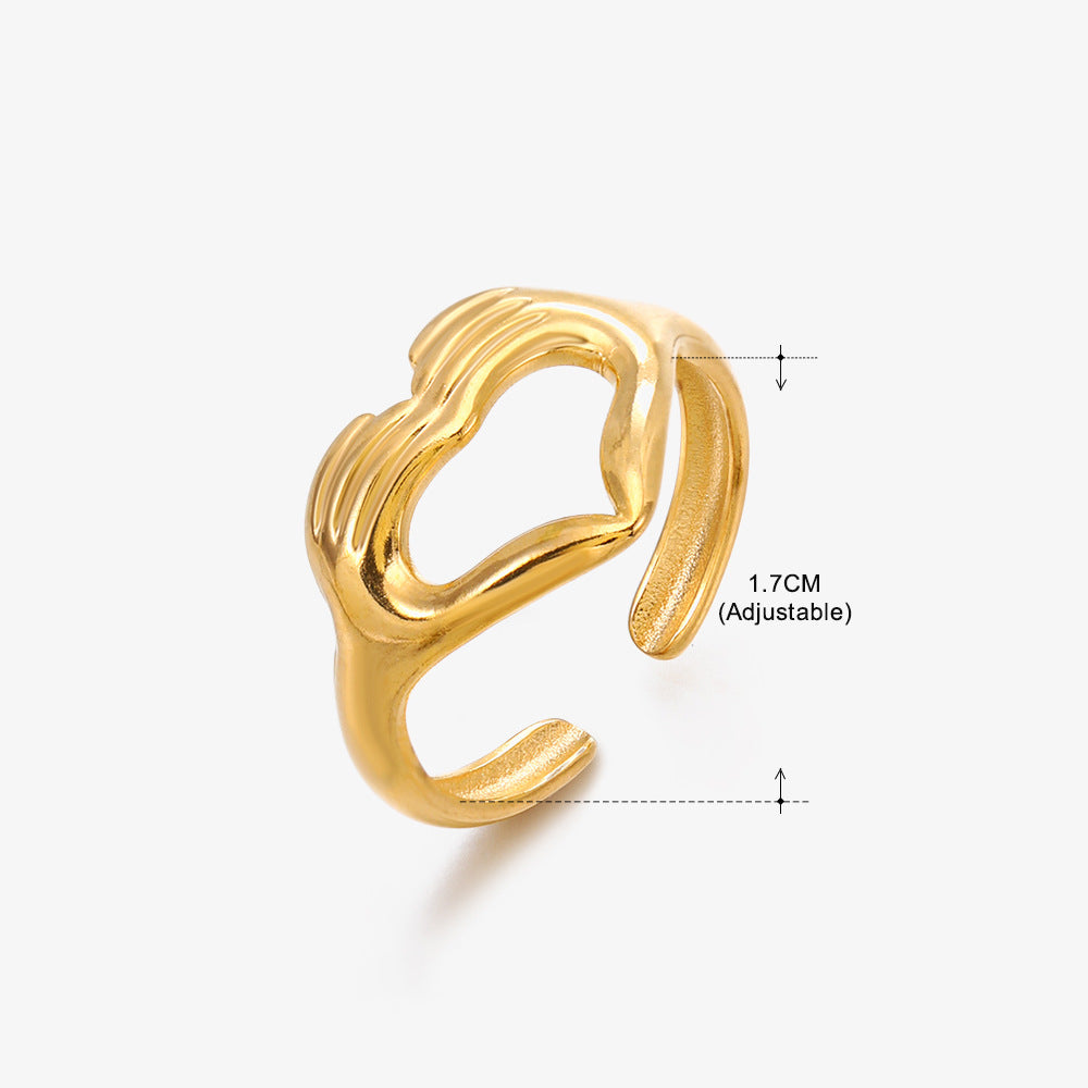 Women's Fashion Stainless Steel Love Heart-shaped Popular Rings