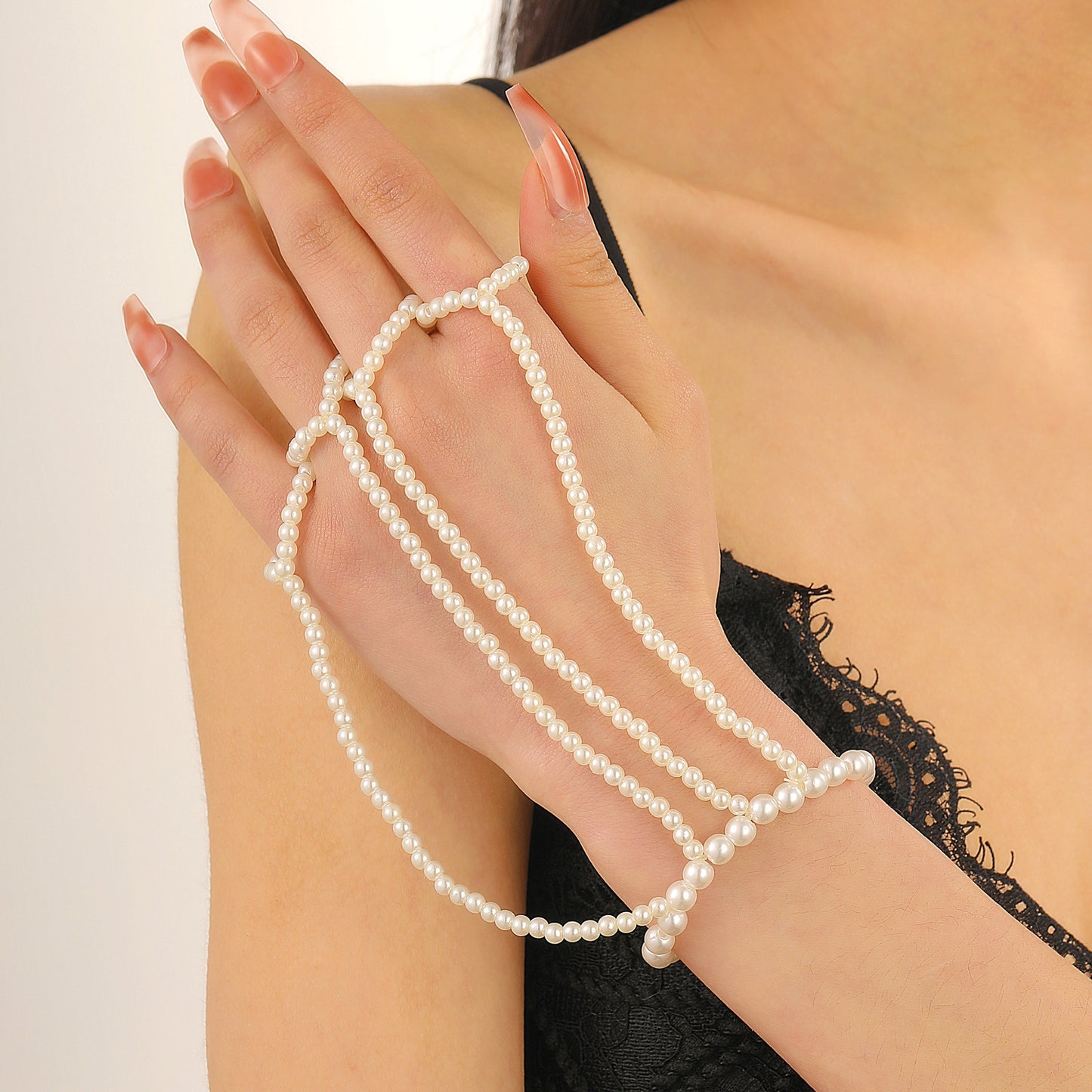 Butterfly Love Pearl Finger Hip Hop Exaggerated Bracelets