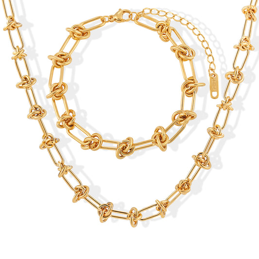 Women's Street Fashion Punk Thorn Knot Chain Jewelry Set