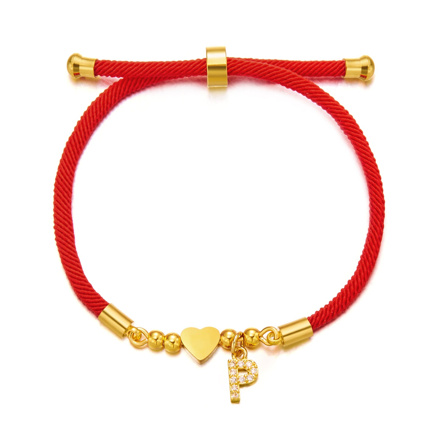 English Letter Fashion Red Rope Stainless Steel Bracelets