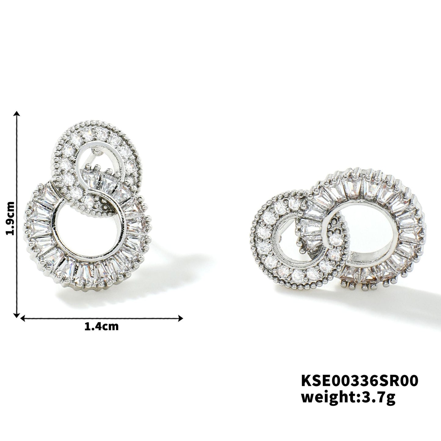 Circle Female Fashion Flash High-grade Zircon Earrings