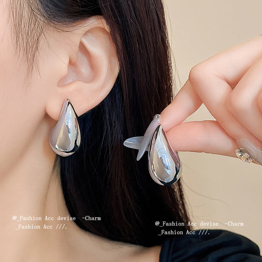 Women's Metal Water Drop Ear Simple Design Exaggerated Niche Earrings